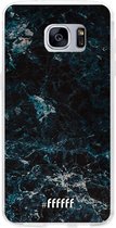 Samsung Galaxy S7 Hoesje Transparant TPU Case - Dark Blue Marble #ffffff