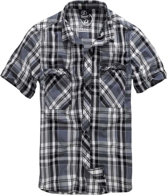 Brandit - Roadstar Overhemd - XL - Zwart/Grijs