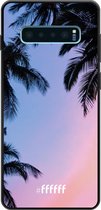 Samsung Galaxy S10 Plus Hoesje TPU Case - Sunset Palms #ffffff
