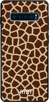 Samsung Galaxy S10 Plus Hoesje TPU Case - Giraffe Print #ffffff