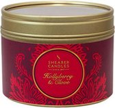 Candela Shearer Candles Hollyberry and Clove piccola candela profumata in latta dorata - rossa