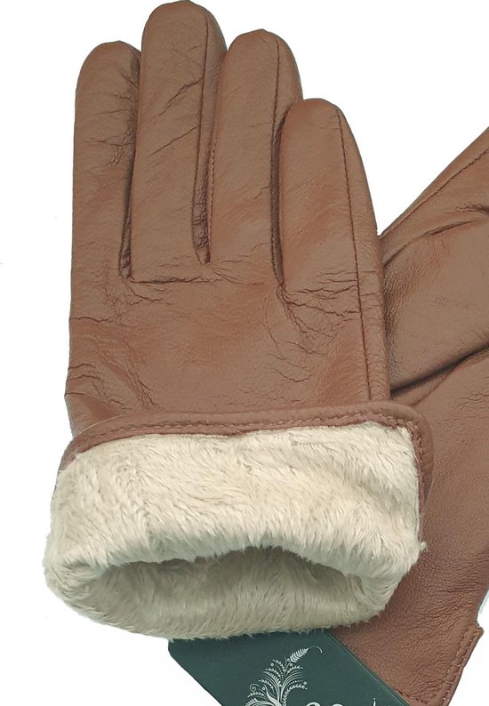 Mededogen Intensief Normaal Gevoerde leren handschoenen dames kleur camel maat S | bol.com
