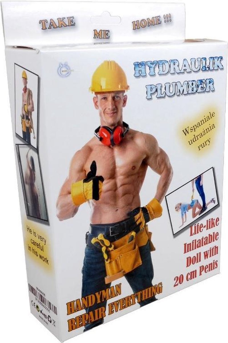 Goedkoopste Bossoftoys - Stoere Bouwvakker - Opblaaspop - voor stoute Mannen - 160 cm 59-00005