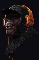 Allernieuwste peinture sur toile SWAG Chimpanzee Monkey GangsterArt - Cool Modern Popart - Poster - 40 x 80 cm - Couleur