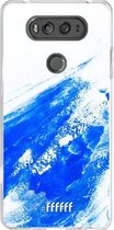 LG V20 Hoesje Transparant TPU Case - Blue Brush Stroke #ffffff