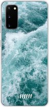 Samsung Galaxy S20 Hoesje Transparant TPU Case - Whitecap Waves #ffffff