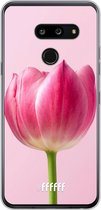 LG G8 ThinQ Hoesje Transparant TPU Case - Pink Tulip #ffffff