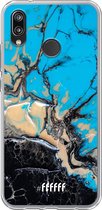 Huawei P20 Lite (2018) Hoesje Transparant TPU Case - Blue meets Dark Marble #ffffff