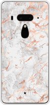 HTC U12+ Hoesje Transparant TPU Case - Peachy Marble #ffffff