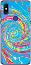 Xiaomi Mi Mix 3 Hoesje Transparant TPU Case - Swirl Tie Dye #ffffff