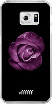 Samsung Galaxy S6 Edge Hoesje Transparant TPU Case - Purple Rose #ffffff