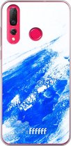 Huawei P30 Lite Hoesje Transparant TPU Case - Blue Brush Stroke #ffffff