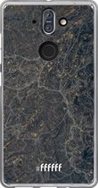 Nokia 8 Sirocco Hoesje Transparant TPU Case - Golden Glitter Marble #ffffff