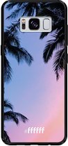 Samsung Galaxy S8 Hoesje TPU Case - Sunset Palms #ffffff