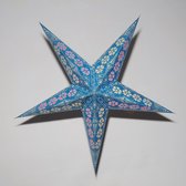 Kerstster nr. 7 Blauwe ster "Azurea" - Papieren Kerststerren - Kerstdecoratie - Ø 60 cm - zonder verlichtingsset - Kerst