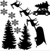 Raamsticker uitbreiding aanvulset kerst ZWART (herbruikbaar) - Hipcadeau.nl