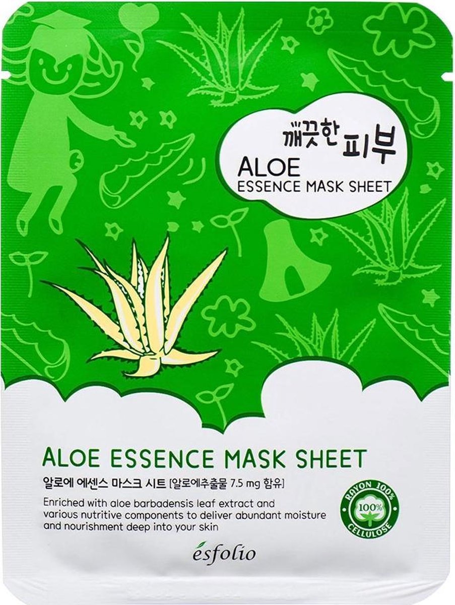 Esfolio Aloe Essence Face Mask Sheet - Korean Skincare - Aloë Vera