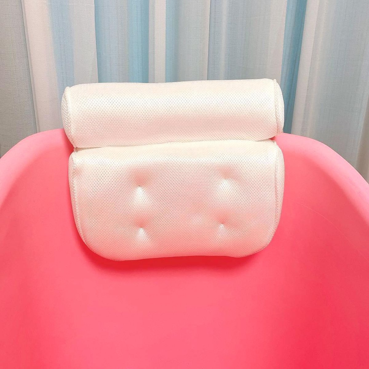 Bath Bucket Roze Met Hoofdkussen Zitbad & Nekkussen Bath Bucket