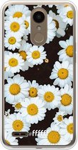 LG K10 (2018) Hoesje Transparant TPU Case - Daisies #ffffff