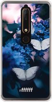 Nokia 6 (2018) Hoesje Transparant TPU Case - Blooming Butterflies #ffffff