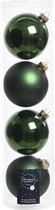 16x Donkergroene glazen kerstballen 10 cm - Mat/matte - Kerstboomversiering donkergroen