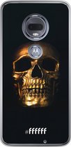 Motorola Moto G7 Hoesje Transparant TPU Case - Gold Skull #ffffff