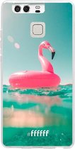 Huawei P9 Hoesje Transparant TPU Case - Flamingo Floaty #ffffff