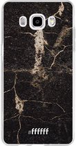 Samsung Galaxy J5 (2016) Hoesje Transparant TPU Case - Dark Golden Marble #ffffff