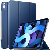 Casemania Hoes Geschikt voor Apple iPad Air 11 (2024) & Air 10.9 (2022 - 2020) - Donker Blauw - Tri Fold Tablet Case - Smart Cover