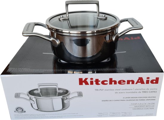 KitchenAid Casserole Pan met deksel - 1,5l - 16 cm | bol.com