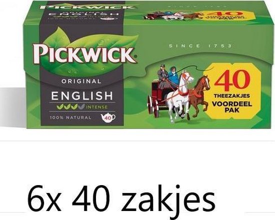 regenval Nominaal Perceptie Pickwick thee - Engelse melange voordeelpak 6x 40 eenkopszakjes | bol.com