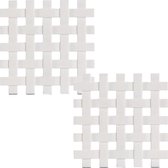 Set van 4x stuks witte pannenonderzetters gevlochten siliconen 17 x 17 cm - Keukenbenodigdheden - Kookbenodigdheden - Onderzetters