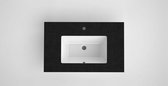 Bruynzeel Miko Keramische wastafel met granieten blad 81x2x51cm 81x51 cm 1 kraangat zwart/wit
