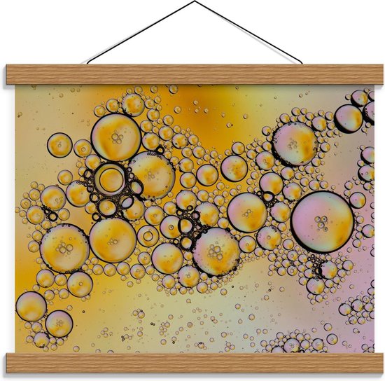 Schoolplaat – Gele Bubbels - 40x30cm Foto op Textielposter (Wanddecoratie op Schoolplaat)