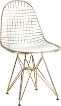 DKR stijl draadstoel Goud/wit - Wire Chair - DKR stijl stoel