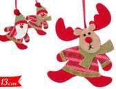Kerstman, sneeuwpop en rendier als kerstboomhangers | set van 3 stuks | 13 cm hoog