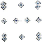 YOU Nails Nail Art Tattoo Design Nail Stickers 1 Vel - 10 Stickers - Ornaments - white / blue