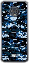 Motorola Moto G6 Hoesje Transparant TPU Case - Navy Camouflage #ffffff