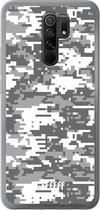 Xiaomi Redmi 9 Hoesje Transparant TPU Case - Snow Camouflage #ffffff