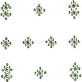 YOU Nails Nail Art Tattoo Design Nail Stickers 1 Vel - 10 Stickers - Ornaments - white / green