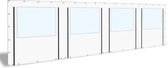 Overkapping zijwand PVC met raam en ritsen | 8 meter breed |  250cm hoog - Wit