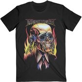 Megadeth Heren Tshirt -L- Flaming Vic Zwart