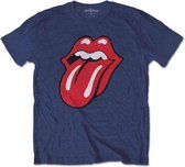 The Rolling Stones - Classic Tongue Kinder T-shirt - Kids tm 8 jaar - Blauw
