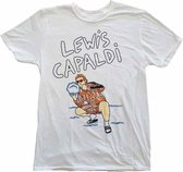 Lewis Capaldi - Snow Leopard Heren T-shirt - M - Wit