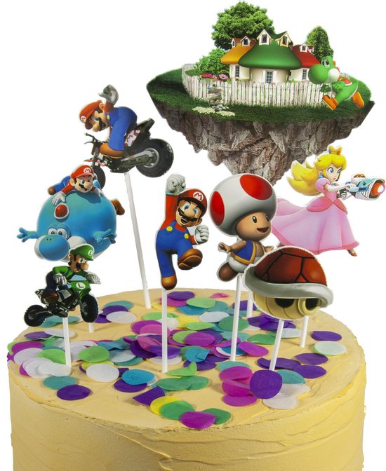 Super Mario Bros | cake flags | taart vlag | taartversiering | taart topper  | taart... | bol.com