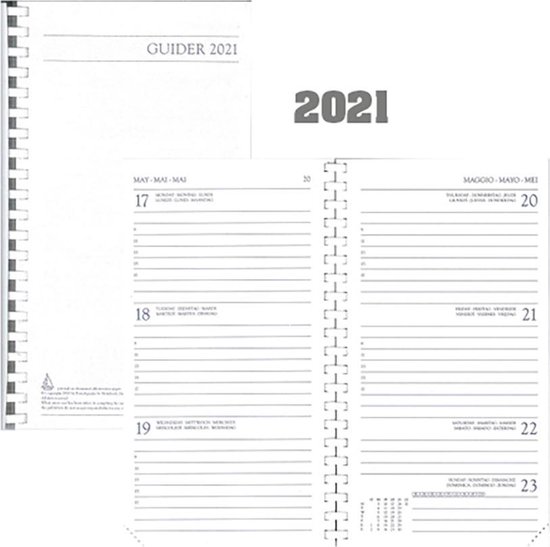 Navulling-agenda 2021 - MGP - Guider - Staand - Wit - Ringband | bol.com