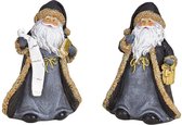 Kerstmannen in Goud / Zwart met Glitter - Set van 2 stuks (13 cm)