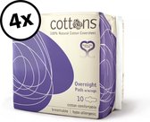 Cottons Maandverband nacht heavy 100% natuurlijk katoen - 4 x 10 stuks