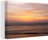 Canvas Schilderij Zonsondergang aan zee - 120x80 cm - Wanddecoratie