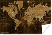 Poster Klassieke wereldkaart in het bruin - 180x120 cm XXL
